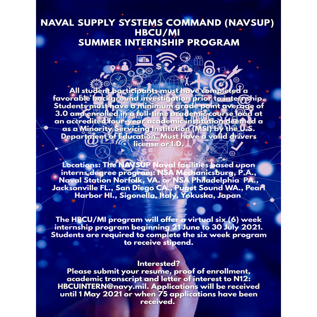 Apply for a Dept of the Navy Data Science Summer Internship Data